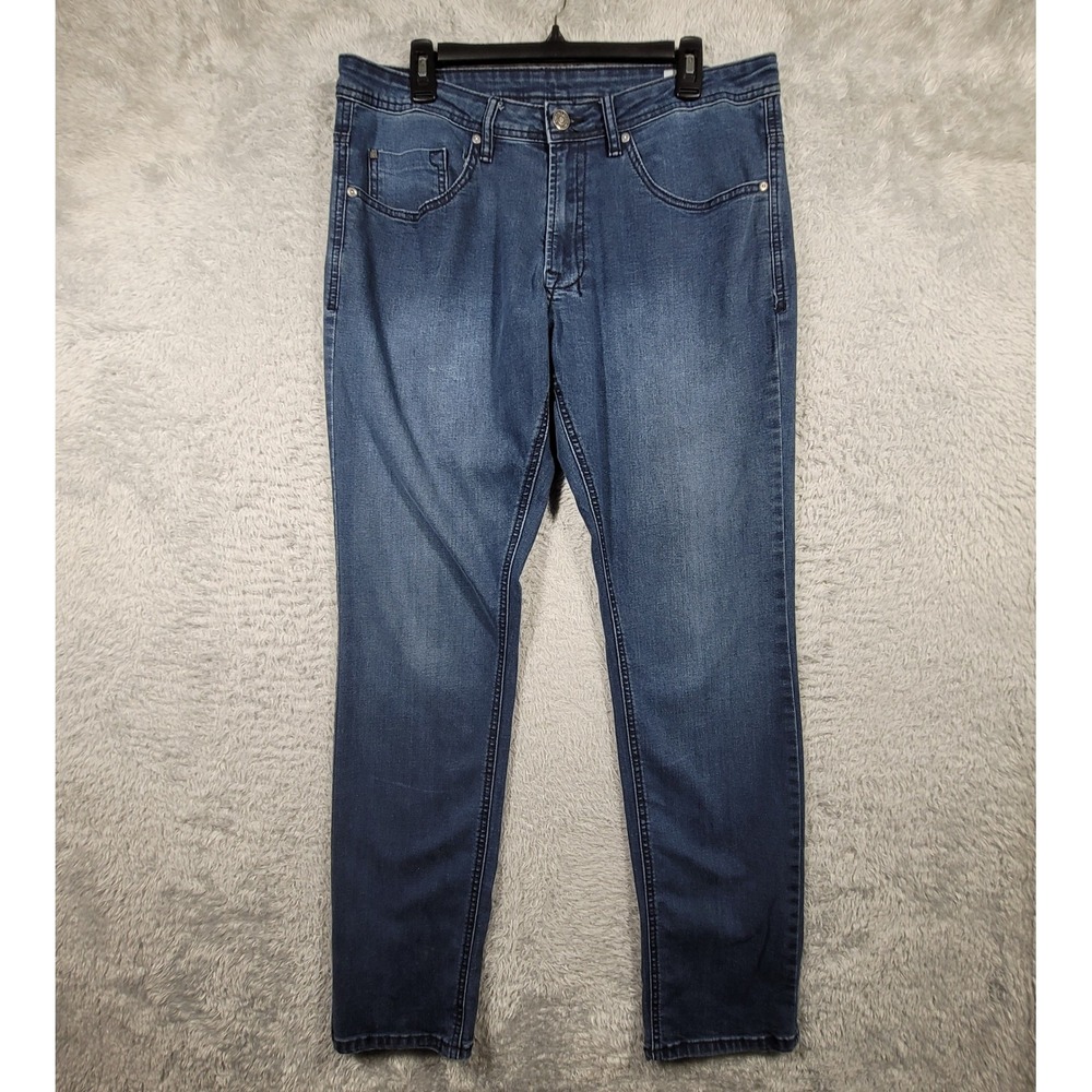 Buffalo David Bitton Axel Slim Stretch Mens 34x34 Blue Denim Jeans